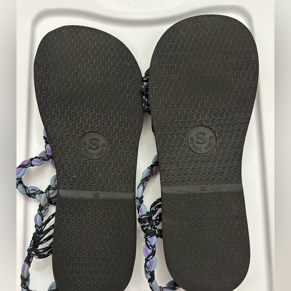 Braided Sandals with Multicolor Straps - Picture 2 of 2